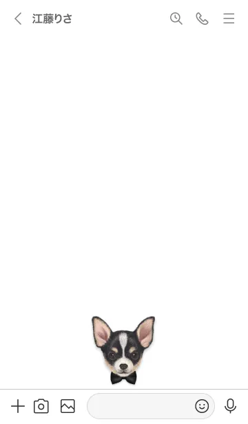[LINE着せ替え] リボン犬 - チワワ - 03 - 黒の画像3