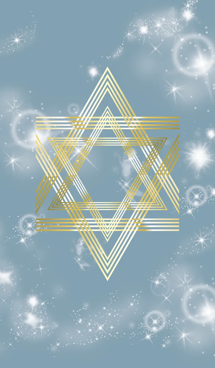 [LINE着せ替え] ベージュと青 : 幸運の六芒星の画像1