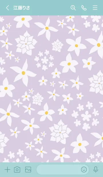 [LINE着せ替え] シンプル 白い花22の画像3