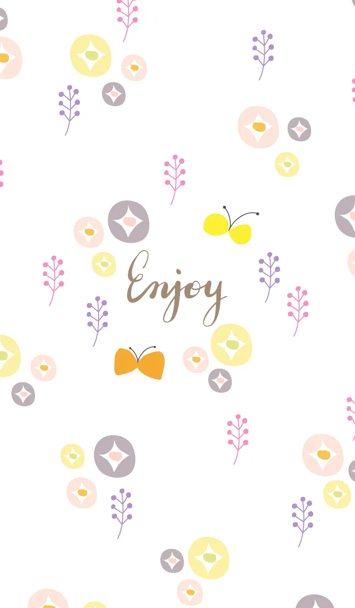 [LINE着せ替え] 北欧風 花と蝶5の画像1