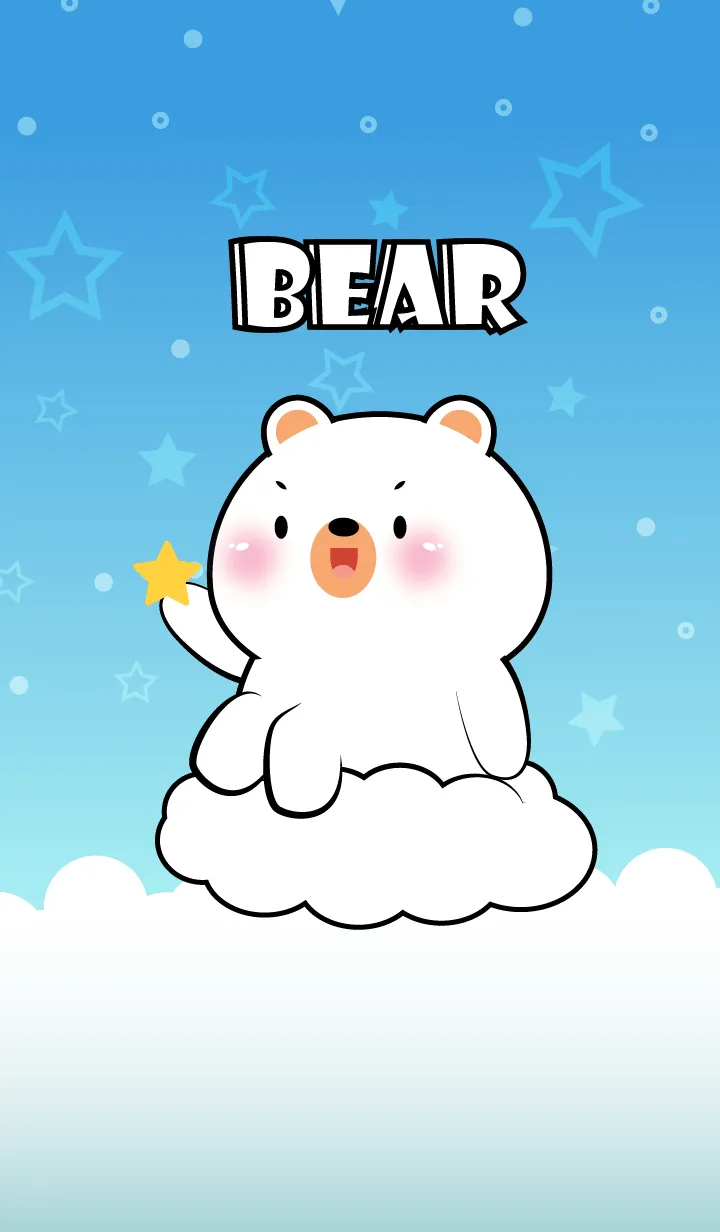 [LINE着せ替え] Cute White Bear In Blue Sky Theme (JP)の画像1