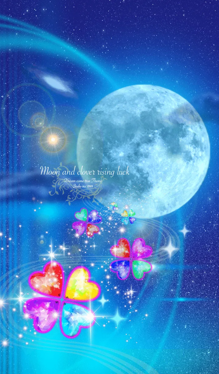 [LINE着せ替え] 運気上昇 月とクローバー 宇宙の画像1