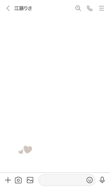 [LINE着せ替え] ハートのらくがき(ホワイト×ベージュ)の画像3