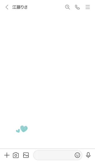 [LINE着せ替え] ハートのらくがき(白×アクアグリーン)の画像3