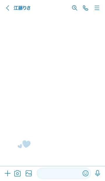 [LINE着せ替え] ハートのらくがき(ホワイト×ブルー)の画像3