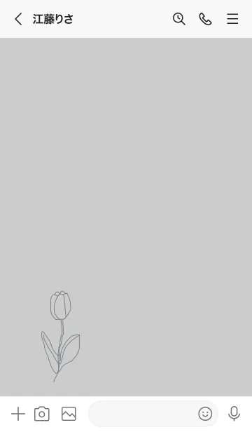 [LINE着せ替え] art tulip (gray blue)の画像3