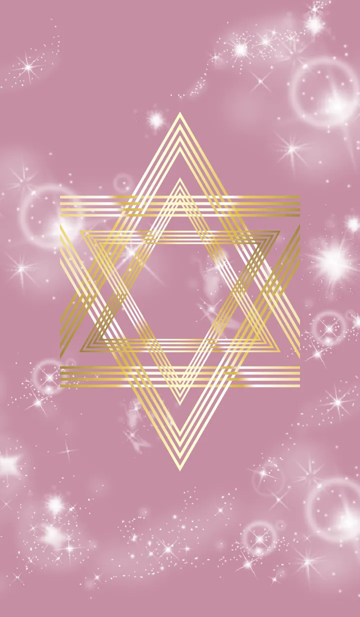 [LINE着せ替え] 黒とピンク : 幸運の六芒星の画像1