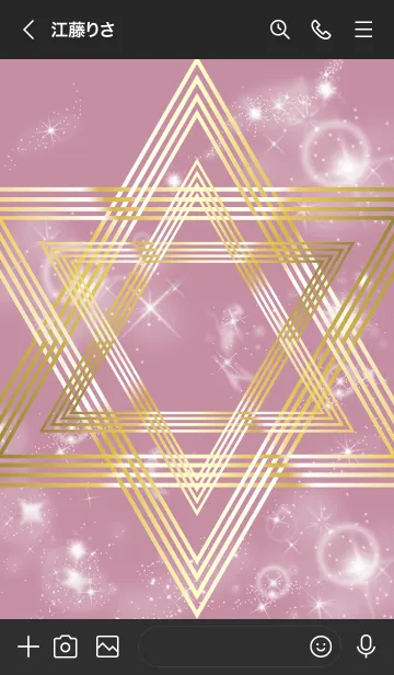 [LINE着せ替え] 黒とピンク : 幸運の六芒星の画像3