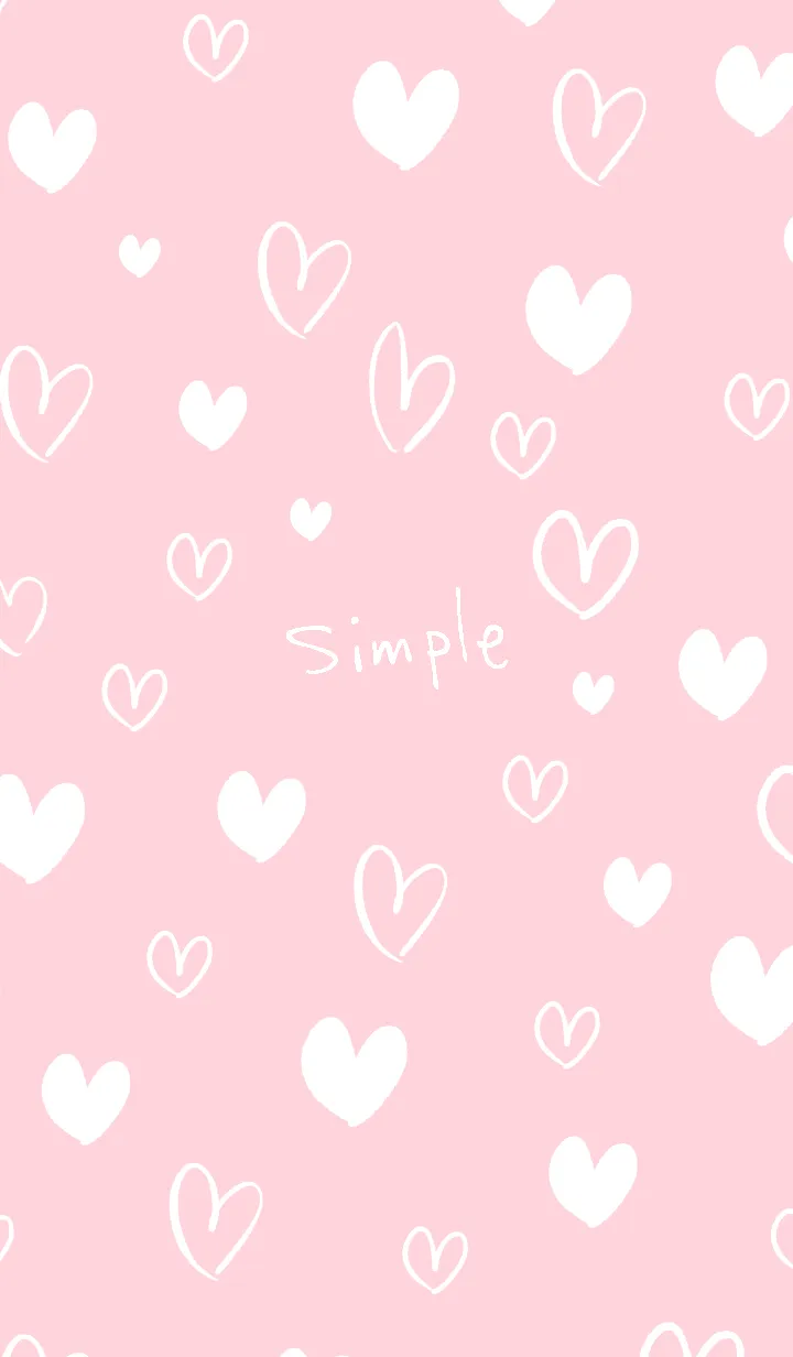 [LINE着せ替え] シンプルたくさんハートピンク13の画像1