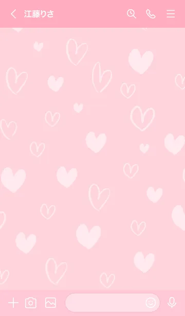 [LINE着せ替え] シンプルたくさんハートピンク13の画像3