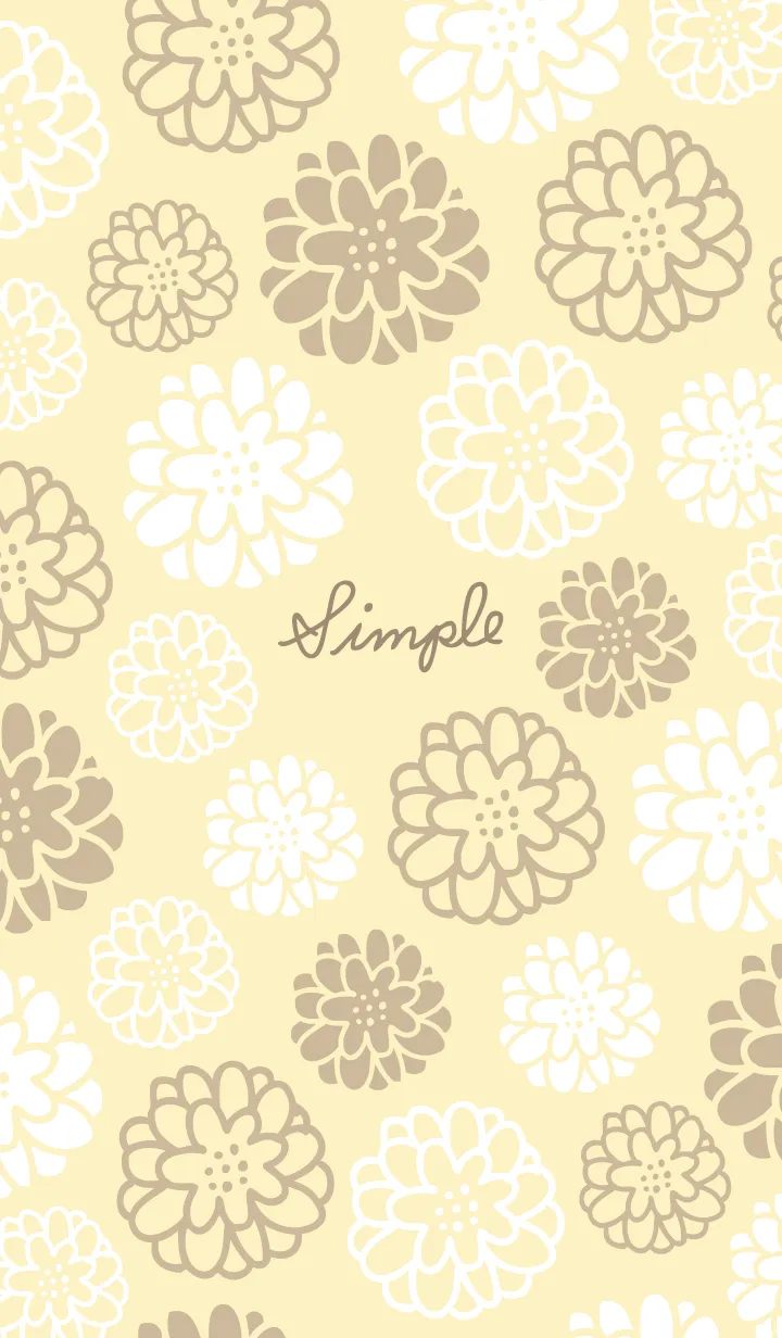 [LINE着せ替え] 白とベージュの丸い花7の画像1