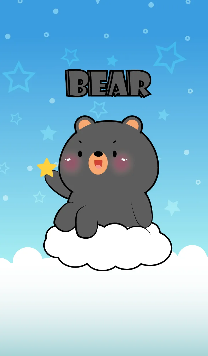 [LINE着せ替え] Cute Black Bear In Blue Sky Theme (JP)の画像1
