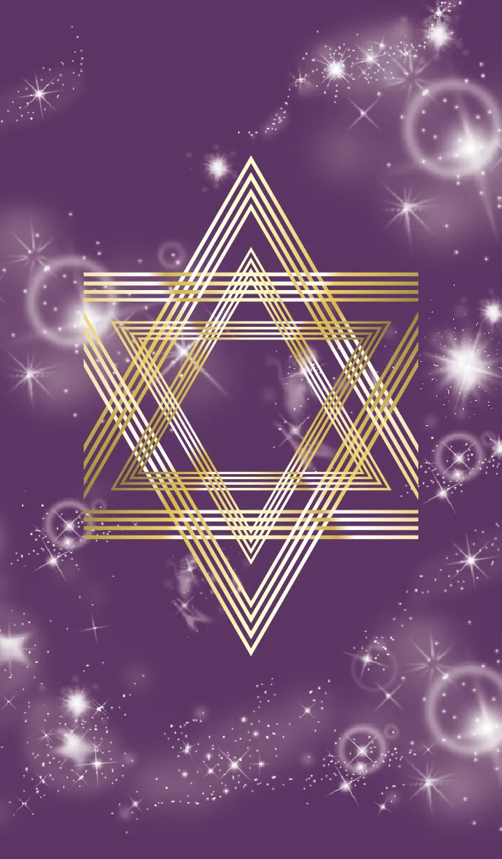 [LINE着せ替え] 紫 : 幸運の六芒星の画像1