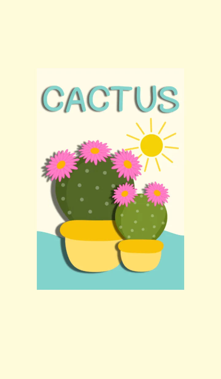 [LINE着せ替え] Cactus Garden - Cute Cactus 6の画像1