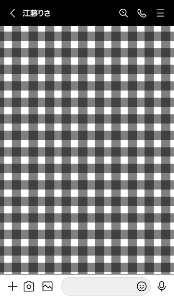 [LINE着せ替え] Gingham Check Black -SIMPLE- 5の画像3