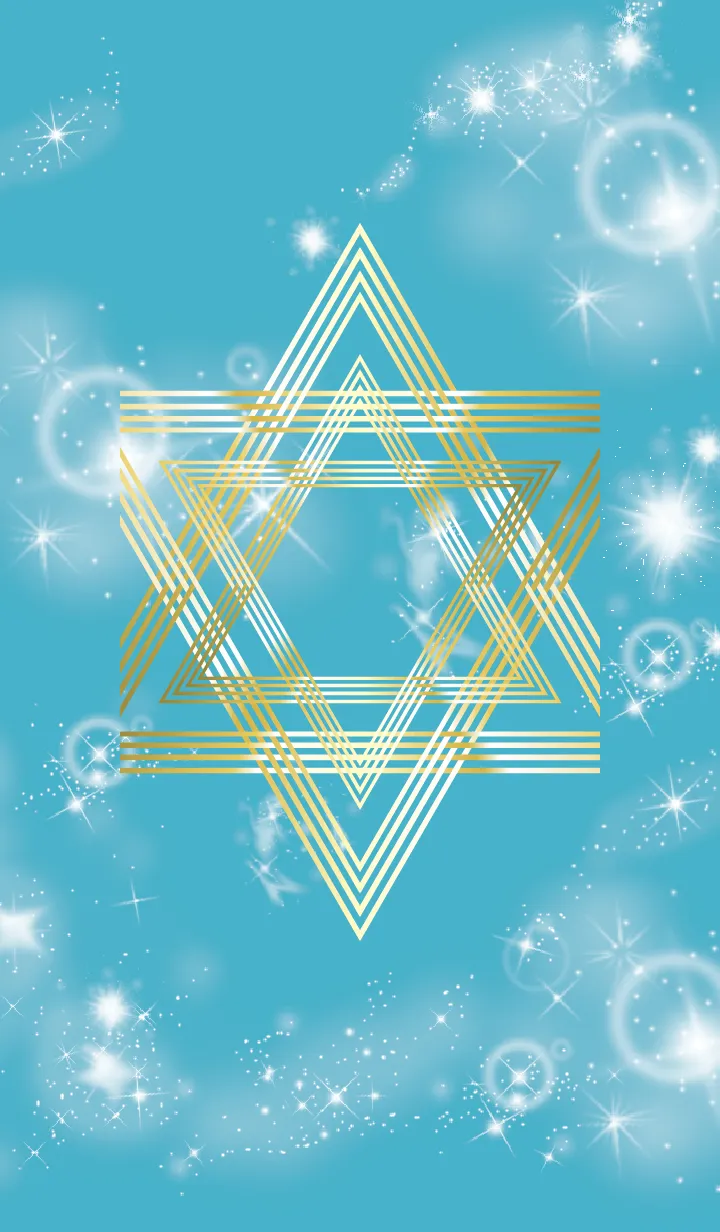 [LINE着せ替え] 青 : 幸運の六芒星の画像1