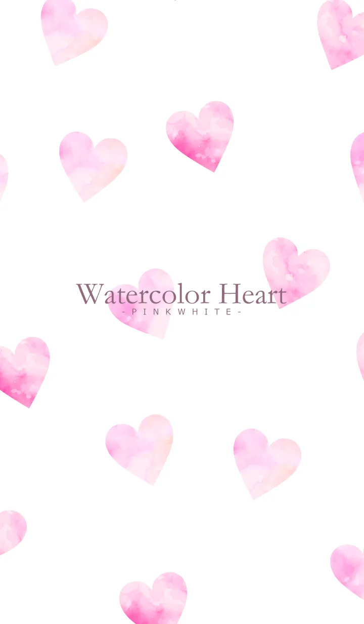 [LINE着せ替え] Watercolor-Heart PINKWHITE 18の画像1