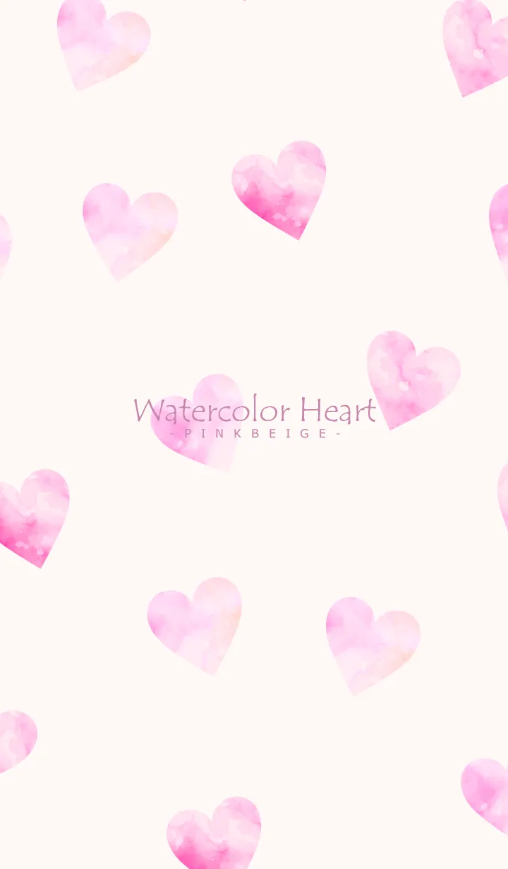 [LINE着せ替え] Watercolor-Heart PINKBEIGE 18の画像1