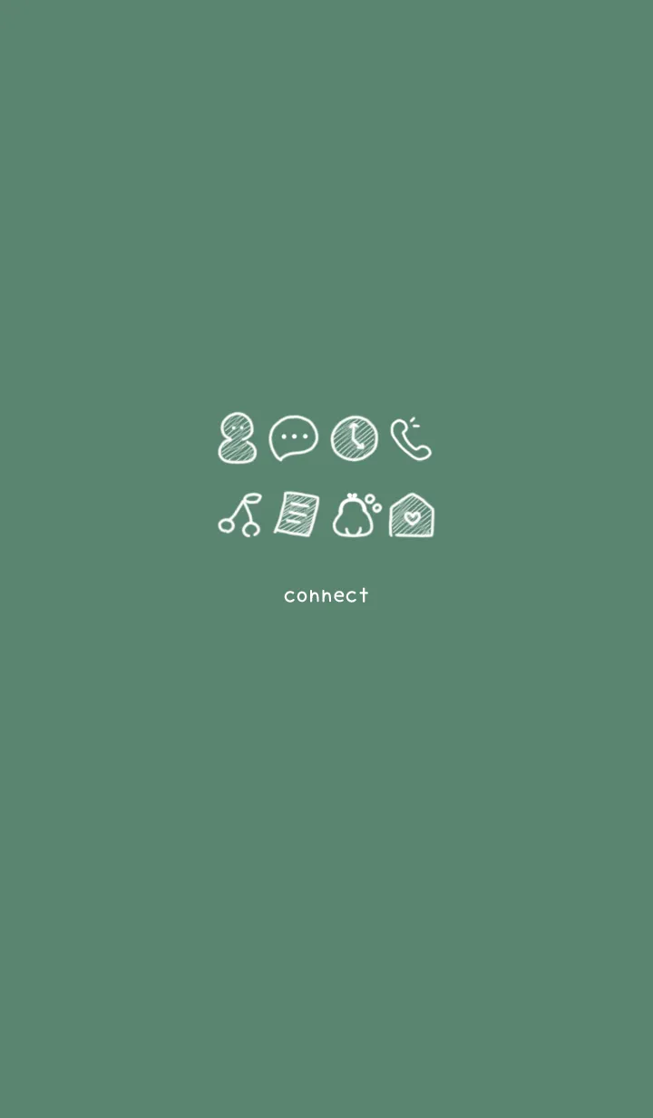 [LINE着せ替え] ～お洒落な手描きアイコン♥グリーン11_1～の画像1