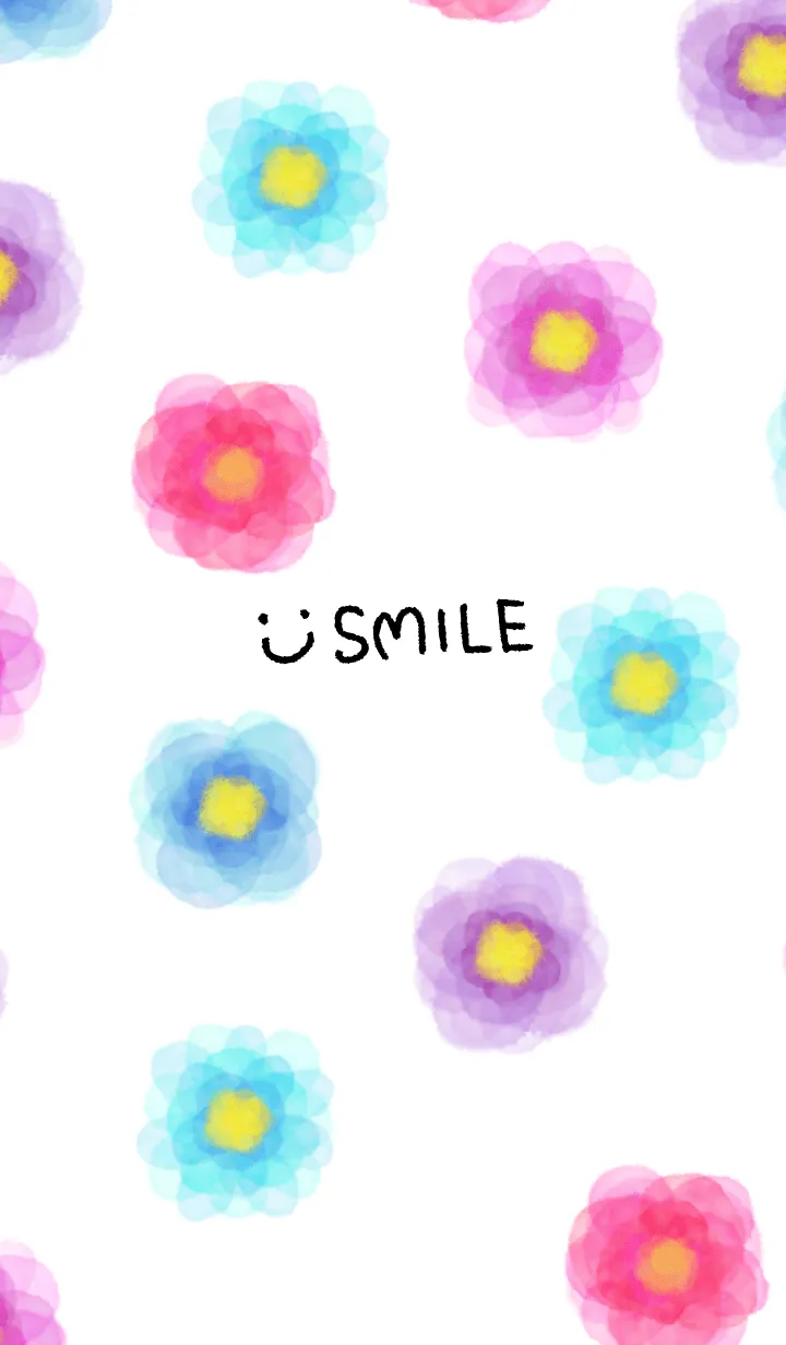 [LINE着せ替え] カラフルお花柄水彩29の画像1