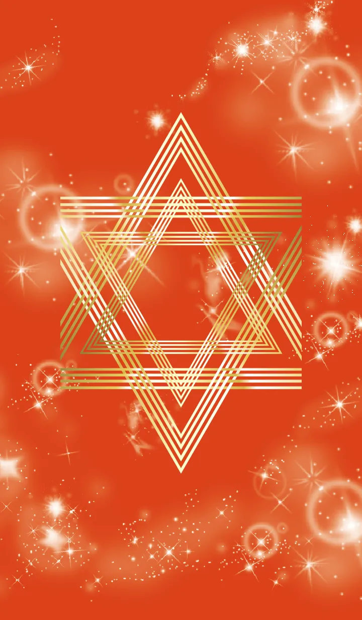 [LINE着せ替え] 赤 : 幸運の六芒星の画像1