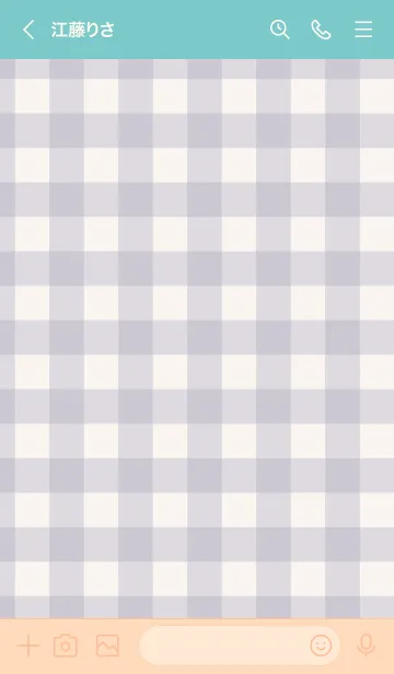 [LINE着せ替え] 紺ギンガムチェック-スマイル29-の画像3