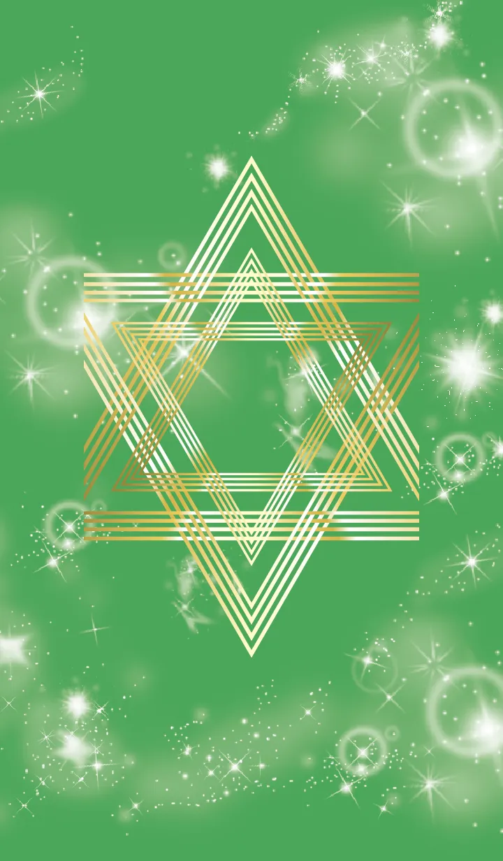 [LINE着せ替え] 緑 : 幸運の六芒星の画像1