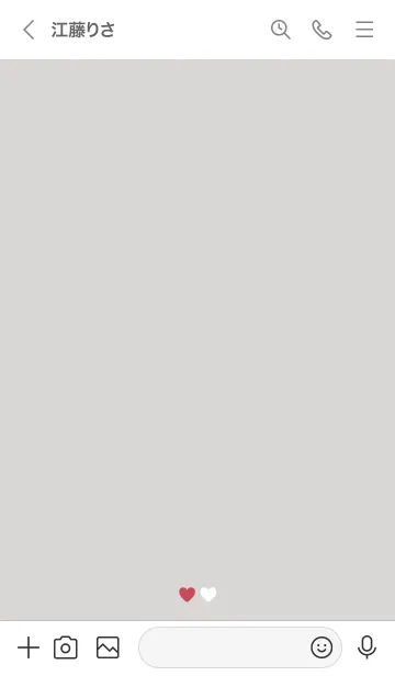 [LINE着せ替え] ペアハート /グレー＆レッドの画像3