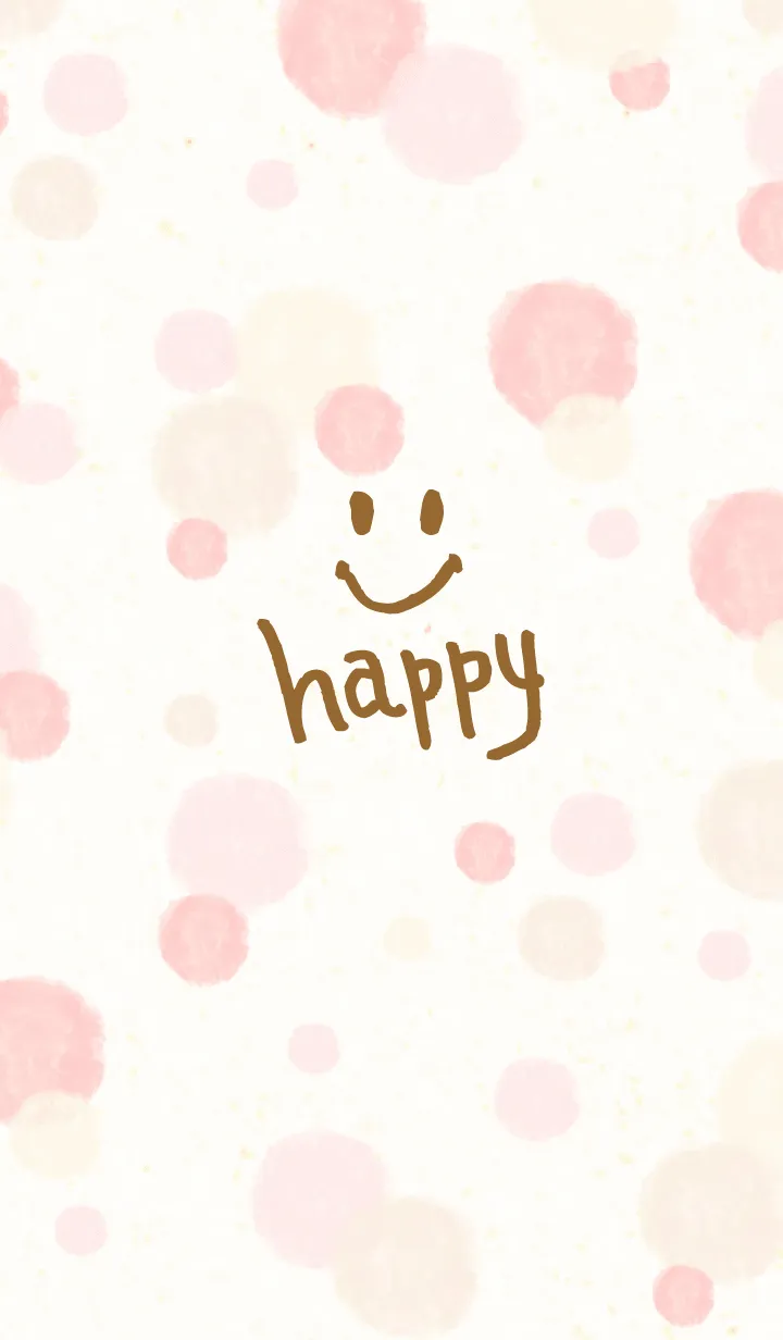 [LINE着せ替え] スマイル-大人水彩水玉ピンク17-の画像1