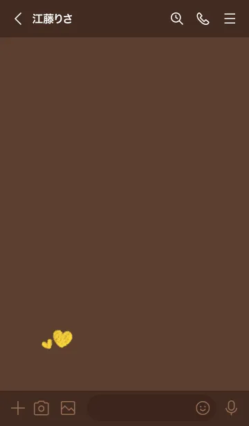 [LINE着せ替え] ハートのらくがき(ブラウン×イエロー)の画像3
