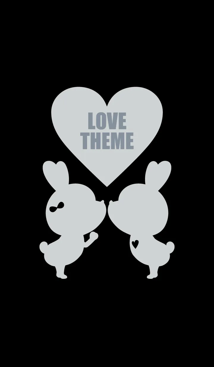 [LINE着せ替え] LOVE THEME BLACK & Gray 7の画像1