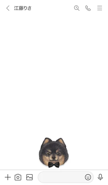 [LINE着せ替え] リボン犬 - ポメラニアン - 05 - 黒の画像3