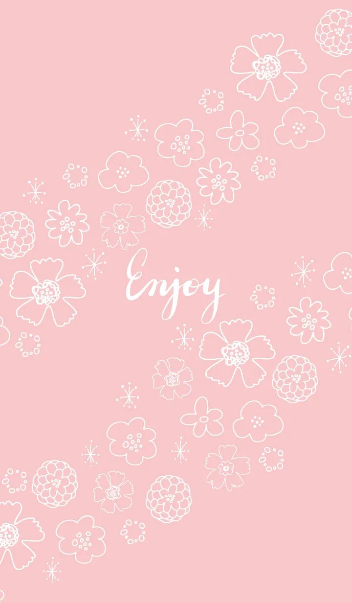 [LINE着せ替え] 白い花 くすみカラー5の画像1