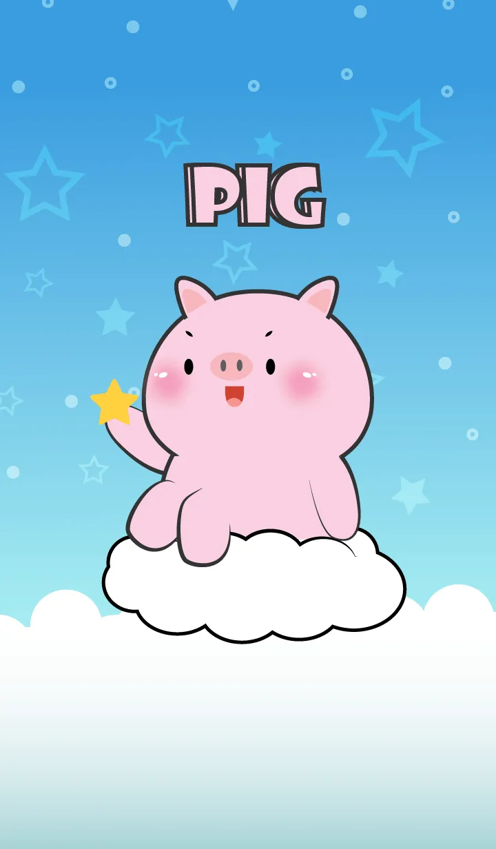 [LINE着せ替え] CutePig Pig  In Blue Sky Theme (JP)の画像1