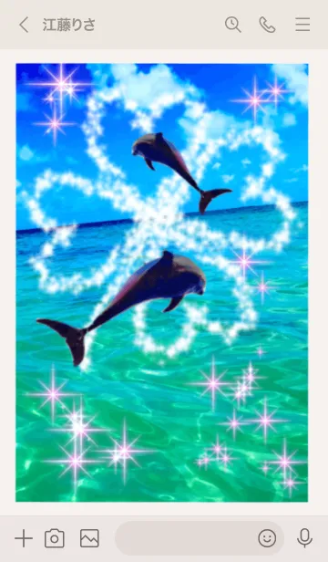 [LINE着せ替え] 幸運のクローバー 海 イルカ 全運気上昇の画像3