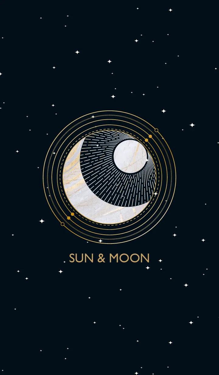 [LINE着せ替え] ゴールドマーブル太陽と月の天体のアイコンの画像1