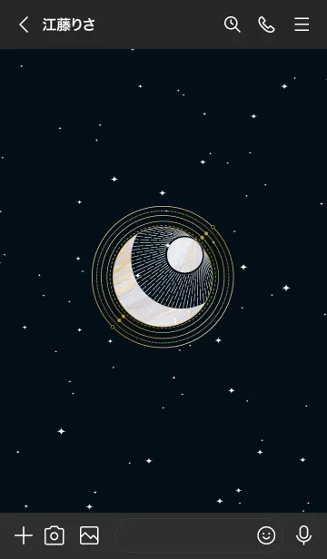 [LINE着せ替え] ゴールドマーブル太陽と月の天体のアイコンの画像3