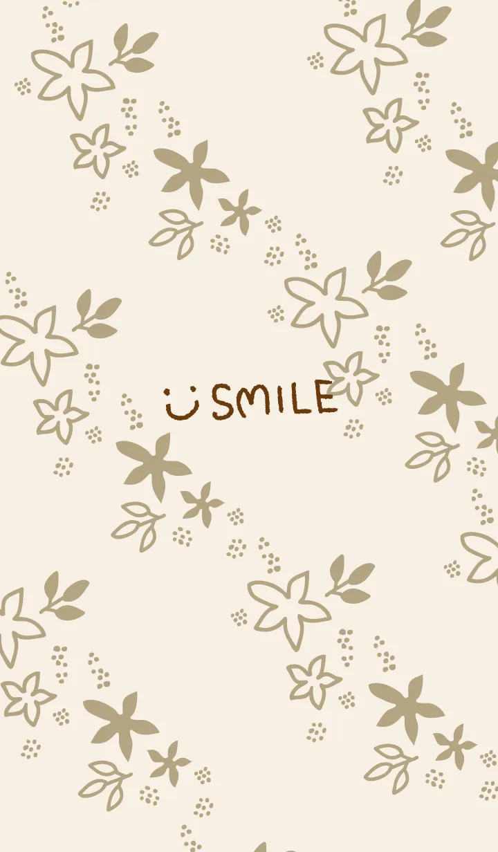 [LINE着せ替え] シンプルくすみフラワーベージュ4の画像1