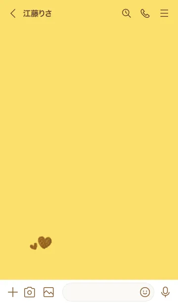 [LINE着せ替え] ハートのらくがき(イエロー×ブラウン)の画像3