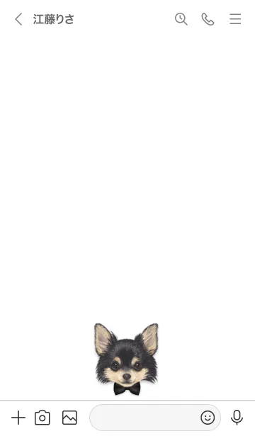 [LINE着せ替え] リボン犬 - チワワ L - 01 - 黒の画像3