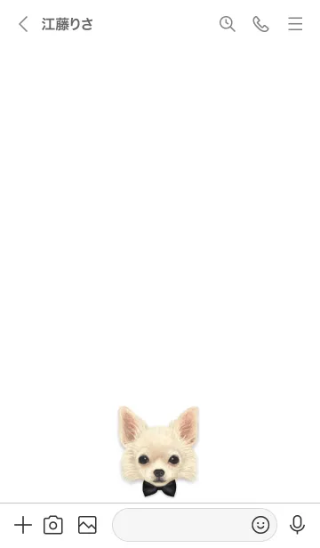 [LINE着せ替え] リボン犬 - チワワ L - 02 - 黒の画像3