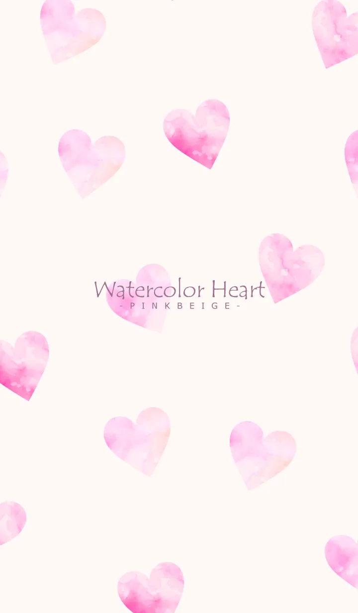 [LINE着せ替え] Watercolor-Heart PINKBEIGE 19の画像1