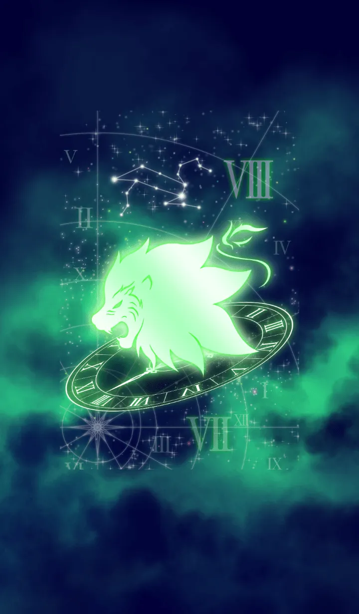 [LINE着せ替え] 12星座 獅子座 -緑の時間の世界-の画像1