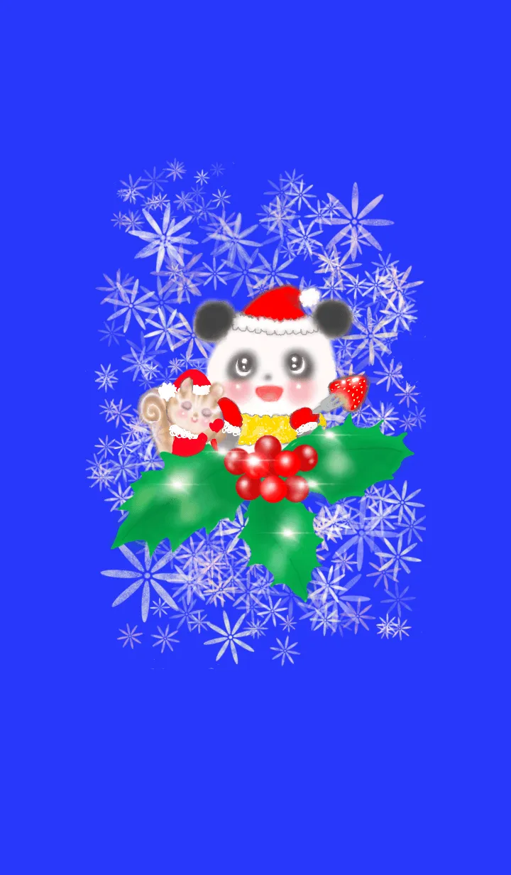 [LINE着せ替え] クリスマス！ リスとパンダ と…UFO？の画像1