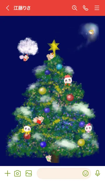 [LINE着せ替え] クリスマス！ リスとパンダ と…UFO？の画像3
