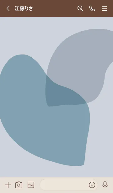 [LINE着せ替え] ベージュと青 : シンプルなHeartの画像3