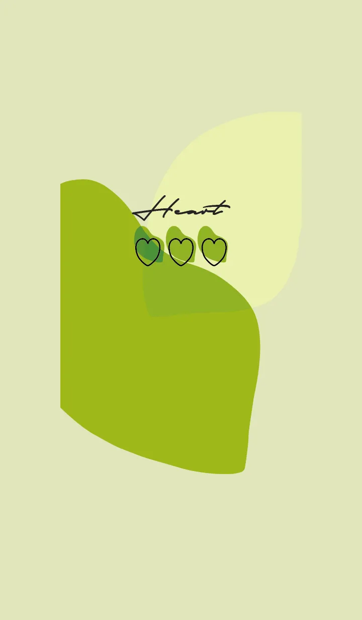 [LINE着せ替え] 黄緑 : シンプルなHeartの画像1