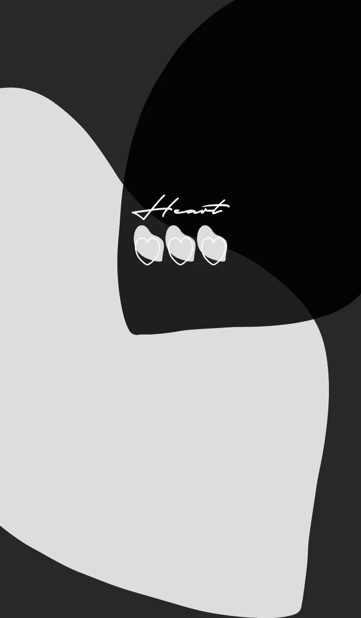 [LINE着せ替え] ブラック : シンプルなHeartの画像1