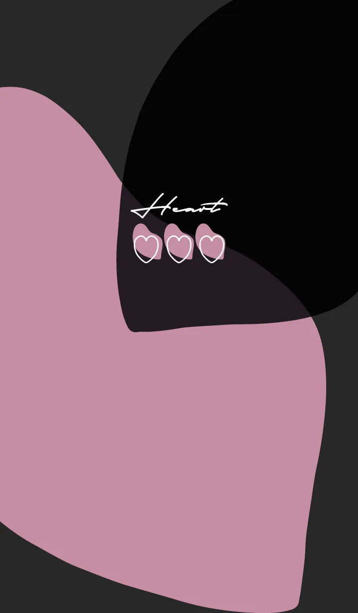 [LINE着せ替え] ブラックとピンク : シンプルなHeartの画像1