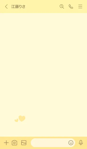 [LINE着せ替え] ハートのらくがき(ライトイエロー)の画像3